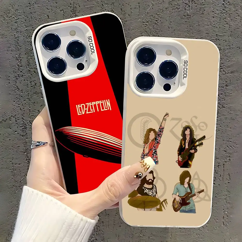 

Hot L-Led Z-Zeppelins Band Phone Case For iPhone 17,16,15,14,13,12,11,Pro,XS,Max,Plus,Mini,SE White Candy Matte Shockproof Cover