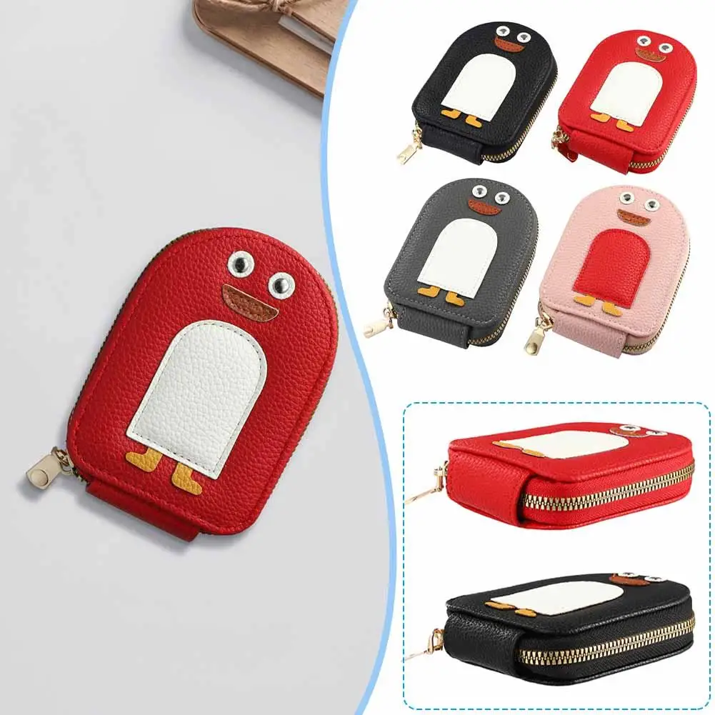 Cartoon Penguin Accordion Card Wallet Portable Holders Bag Mini Credit Multi-slots Cards Card Thin Wallet Leather D0b9