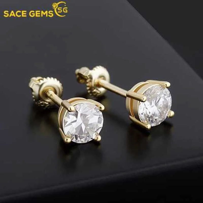 

SACE GEMS Classic 3-5MM Carat Moissanite with Certificate 925Sterling Silver Stud Earrings for Women Wedding Party Fine Jewelry