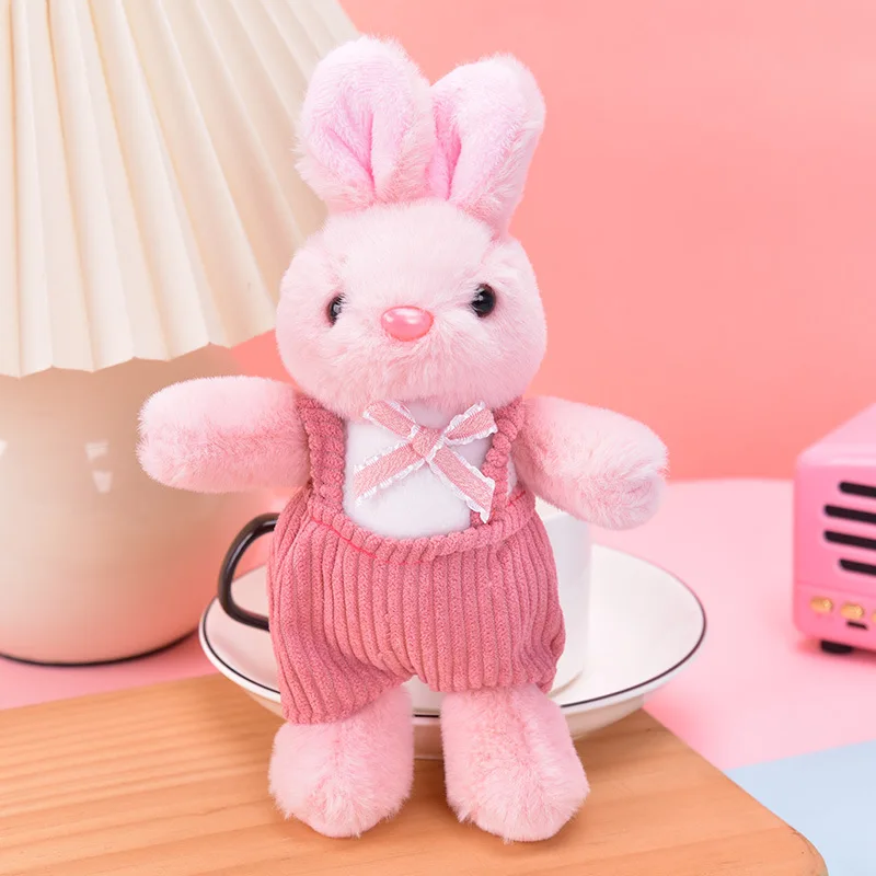 1PCS 15CM Bonito Dos Desenhos Animados New Plush Chaveiro Pingente Mini Boneca Voltar Strap Bunny Estudante Schoolbag Boneca Pingente Presente