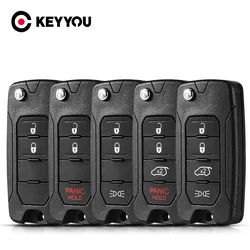 KEYYOU 2/3/4 Buttons Remote Car Key Case Flip For Jeep Renegade Compass Patriot Liberty 2016 Interior