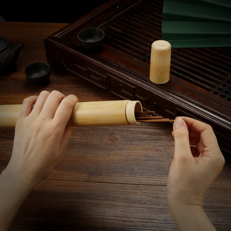 Chinese Style Bamboo Incense Tube Home Use/suitable Holding/incense Sticks Portable Short Long Incense Burners Empty Barrel