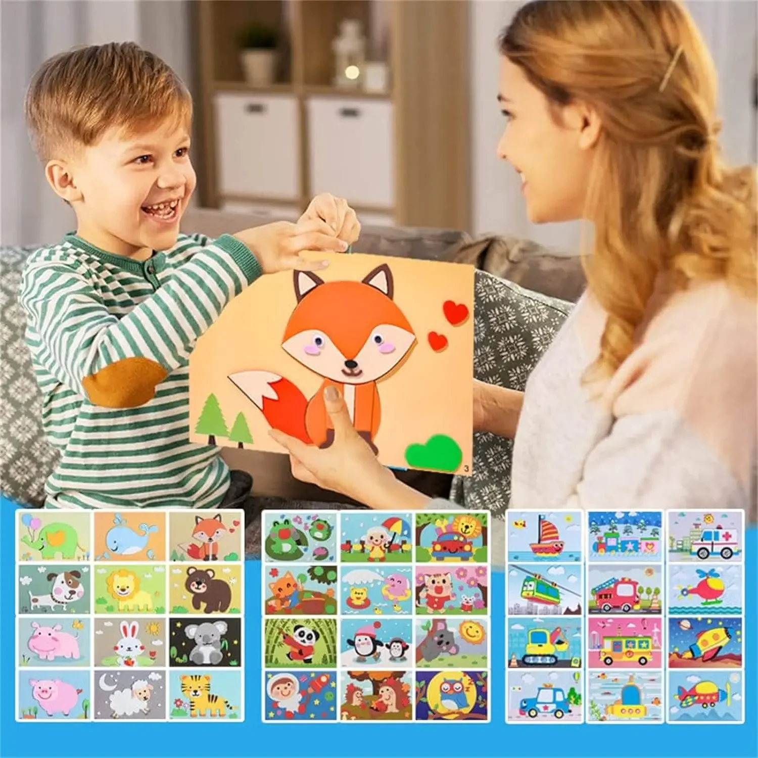 Cartoon EVA Sticker Toys DIY Kids Animal Handmade Stickers 3D Puzzle Game Cartoon Painting Stickers Learning Toys for Kids