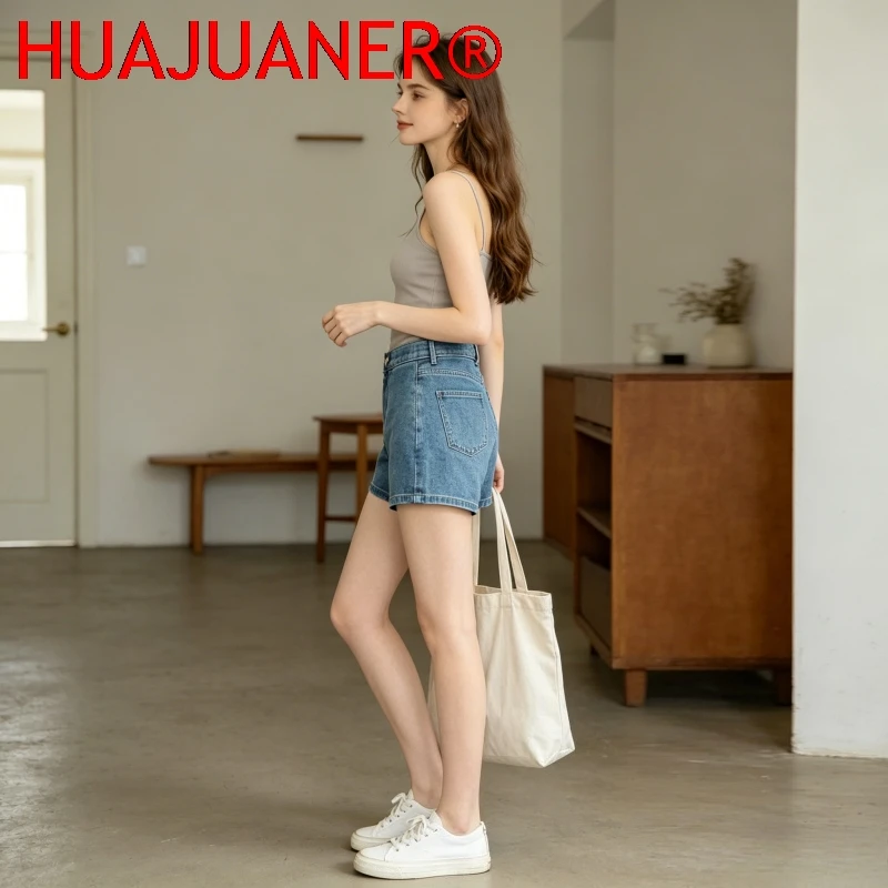 Women Shorts Denim High Waist Jean Slim Fit Sexy Jeans Casual Pockets Spliced 2026 Summer Short Straight Pants Basics Denims view 5