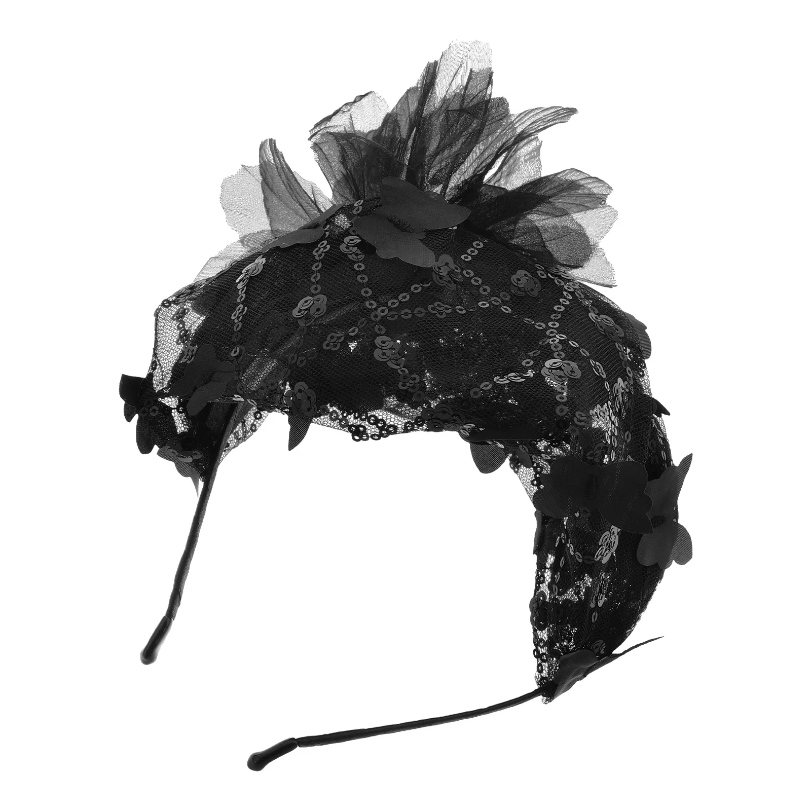 

Элегантный головной убор для чаепития: кружевной сетчатый цветочный ободок, женский аксессуар для волос, фасинатор для женщин