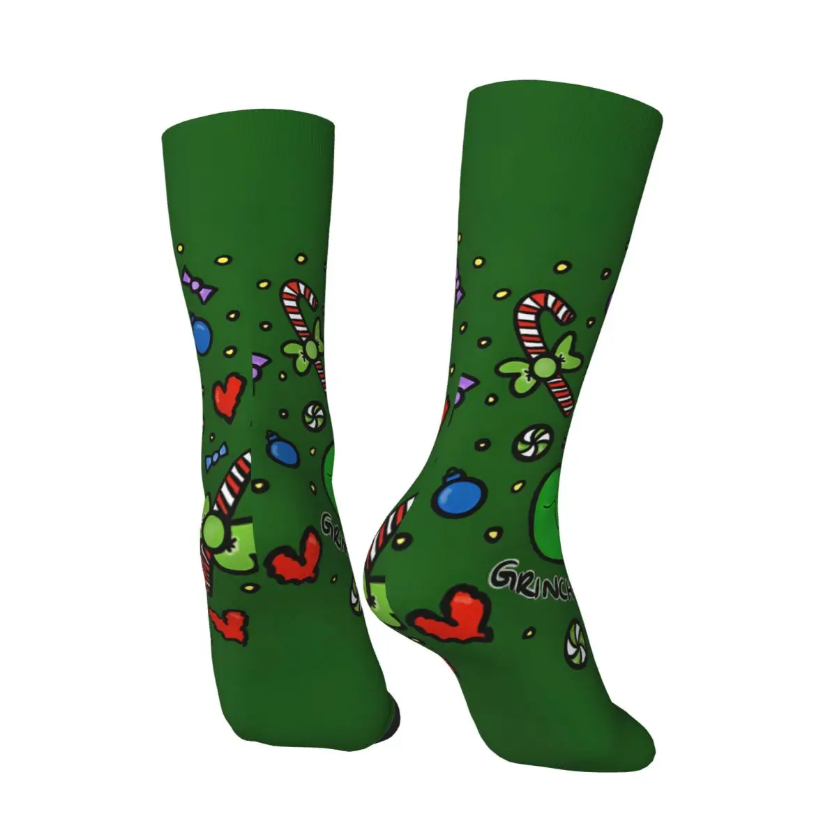 Crazy compression Merry Grinch-Mas Sock for Men Vintage Seamless Pattern Crew Sock Casual