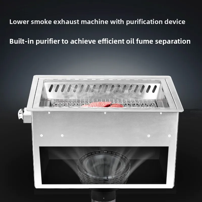 

Electric Oven Square Smoke Exhaust Barbecue Pot Professional Self service Meat Stove Stainless Steel Barbecue Rack