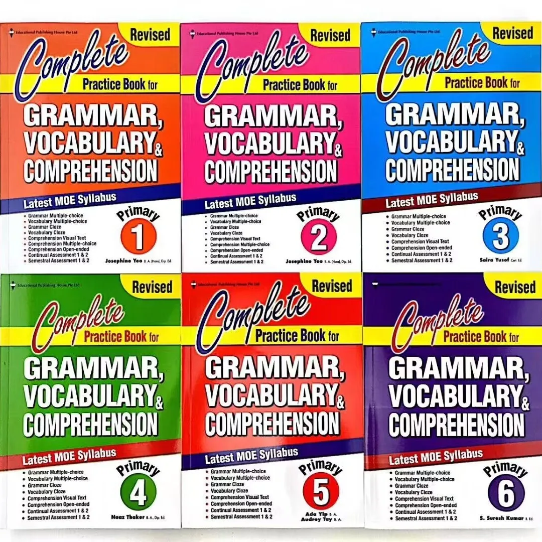 

6 Pcs/Set SAP Primary School Grade 1-6 Complete Practice Book for Grammar Vocabulary and Comprehension English Learning Textbook