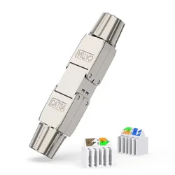 Cat6A Cat7 Cable Extender Junction Adapter Connection Box RJ45 Extension Connector Plug Full Shielded Toolless LAN Installation