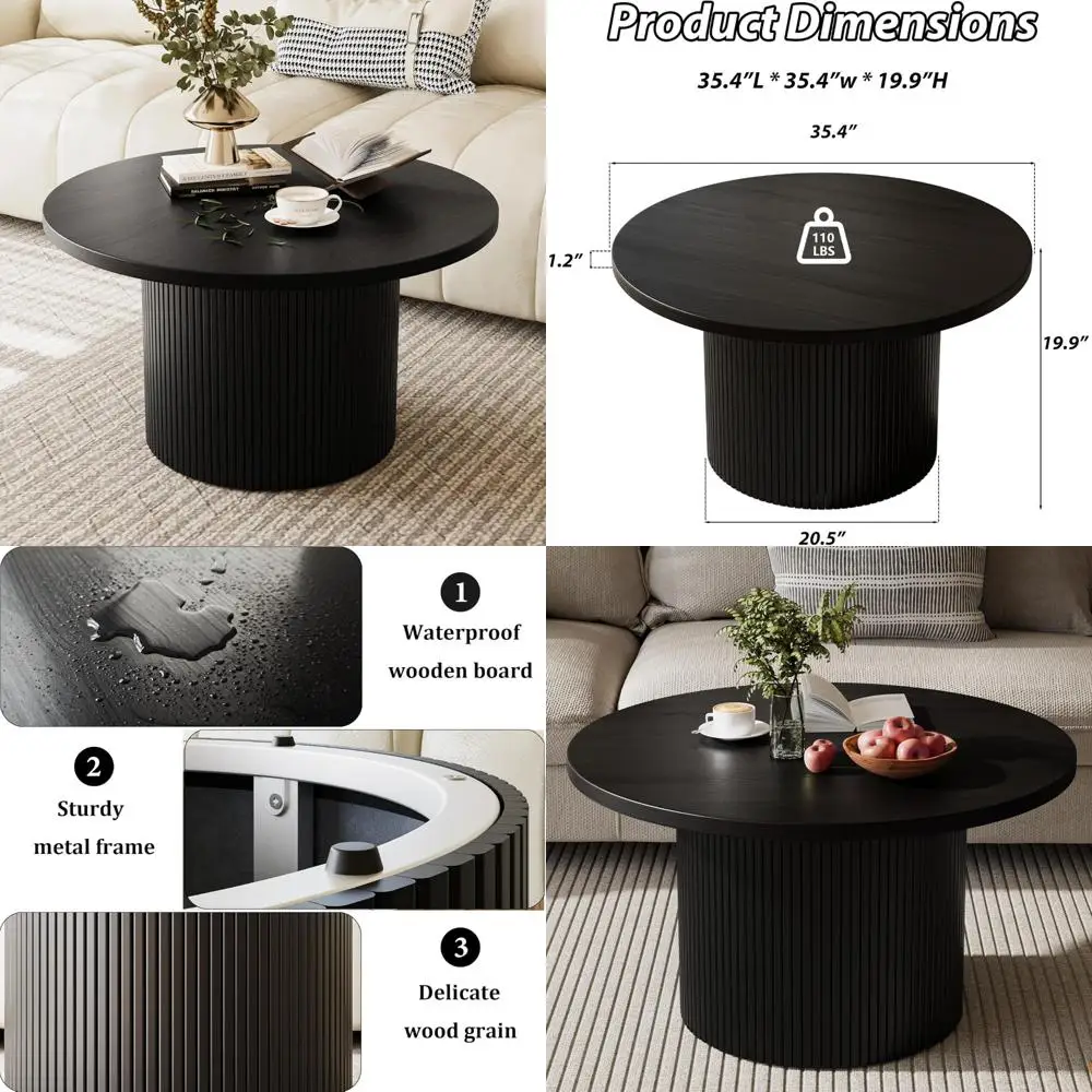 

Круглый журнальный столик с металлическим каркасом, мебель для гостиной, деревянный акцентный столик для квартир