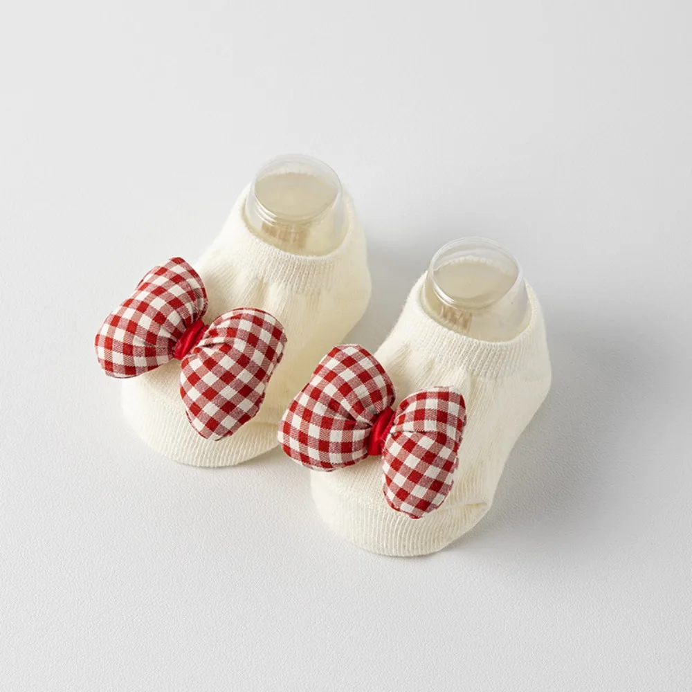 

Soft Cotton Newborn Socks Red Bow New Year Girls Boys Warm slippers 0-3years Sock Autumn Winter