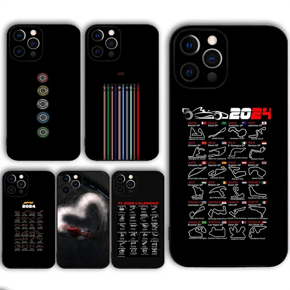 F1 Race T-Tracks Circuits 2024  Phone Case  For IPHONE 15,13,14,12,Mini ,11, Xr, X ,Xs Pro Max 8, 7 Plus Back Cover