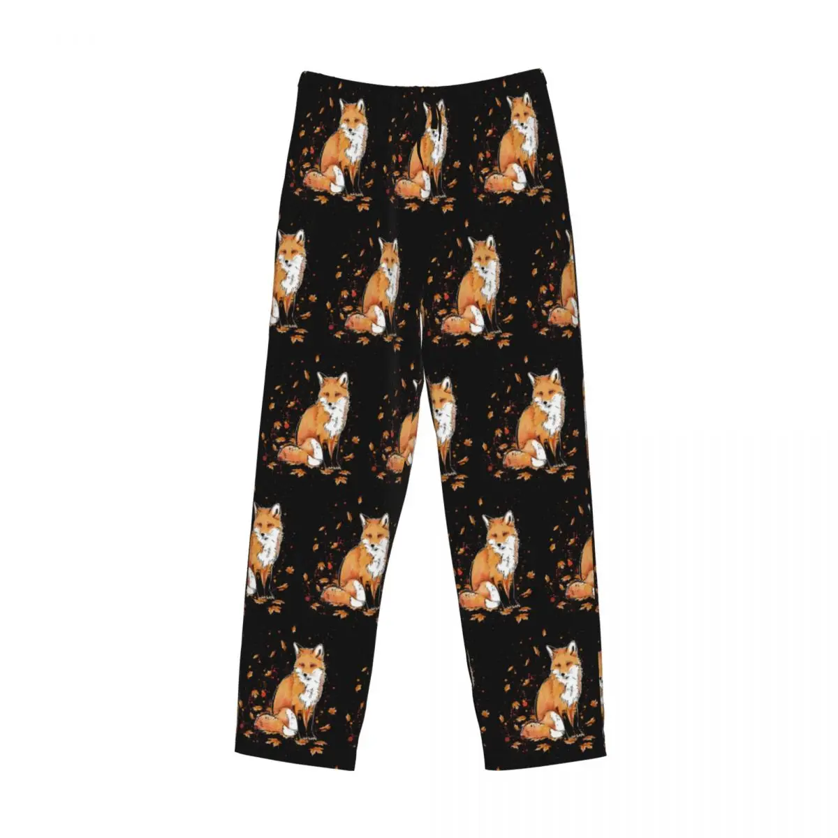 Custom Fox In The Snow Classic Pajama Pants Men Sleepwear Sleep Lounge Bottoms with Pockets