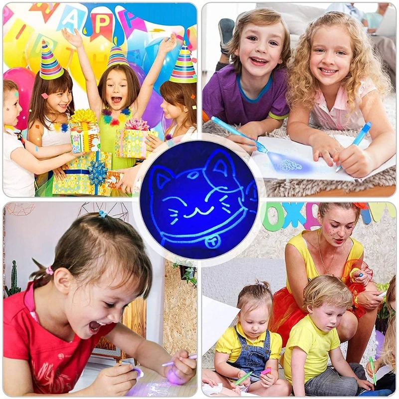 Invisible Pen with UV Light Fun Activity Entertainment Party Giveaways Xmas Goody Bag Stuffer for Kids Adults