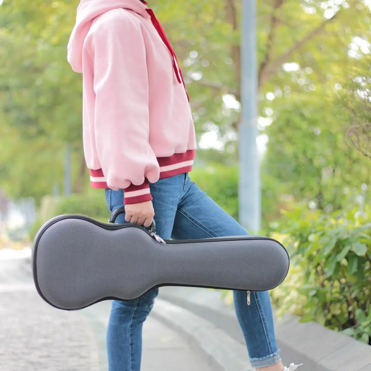 21 Inch Soprano Ukulele Bag Case EVA Hard Box Lightweight Pressure Proof Colourful Portable Backpack Ukelele Gig Bag