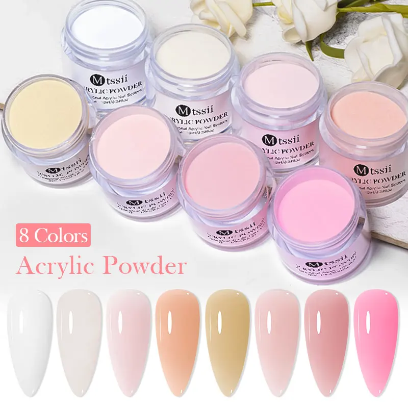 Mtssii 10g Acrylic Powder Pink Clear White Acrylic Nails Professional Polymer For Nail Extension No Need Lamp Cure Nail Supplies