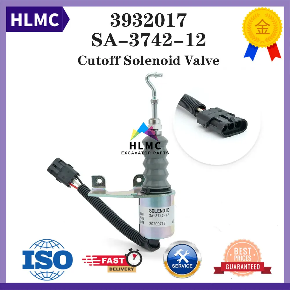 3932017 12V 24V Cutoff Solenoid Valve for DEUTZ Bosch RSV Perkins Cummins Parts with OEM SA-3742-12 1751ES RSV