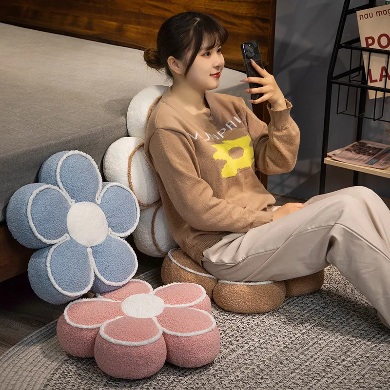 40/50cm Flower Seat Cushion 5-petal Stuffed Plush Plant Pillow Decorative Floor Chair Sofa Party Prop Ladies Gift