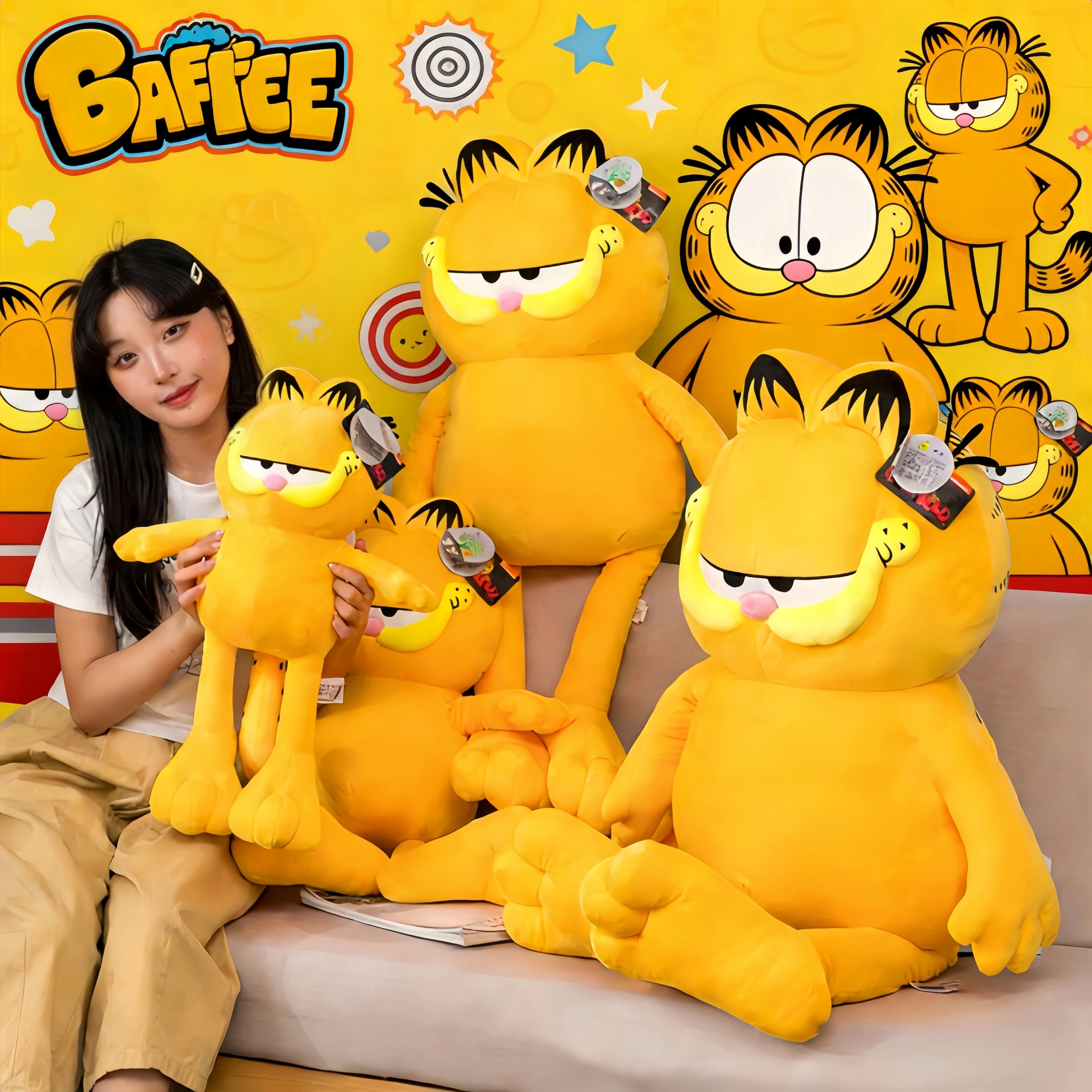 

Big Size Garfield Plush Lazy Ginger Cat Stuffed Doll Anime Kitty Peluche Toys Hobbies Kittens Cushion Xmas Gifts For Kids