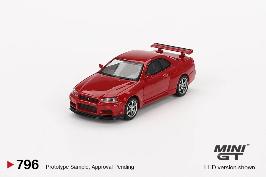 MINIGT 1/64 820 Toyota GR86 796 Nissan Skyline GT-R (R34) V-Spec Active Red Miniature Car Model Collection Adornment Toy