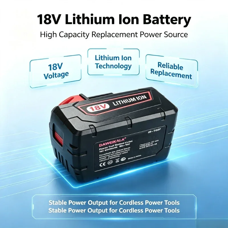 18V 6,0Ah Hochleistungs-Ersatz-Lithium-Ionen-Akku, 6000mAh Großkapazitäts-Akku für Milwaukee M18 Serie Akku-Werkzeuge, Stabile Leistung Wiederaufladbarer Ersatzakku für Werkzeuge