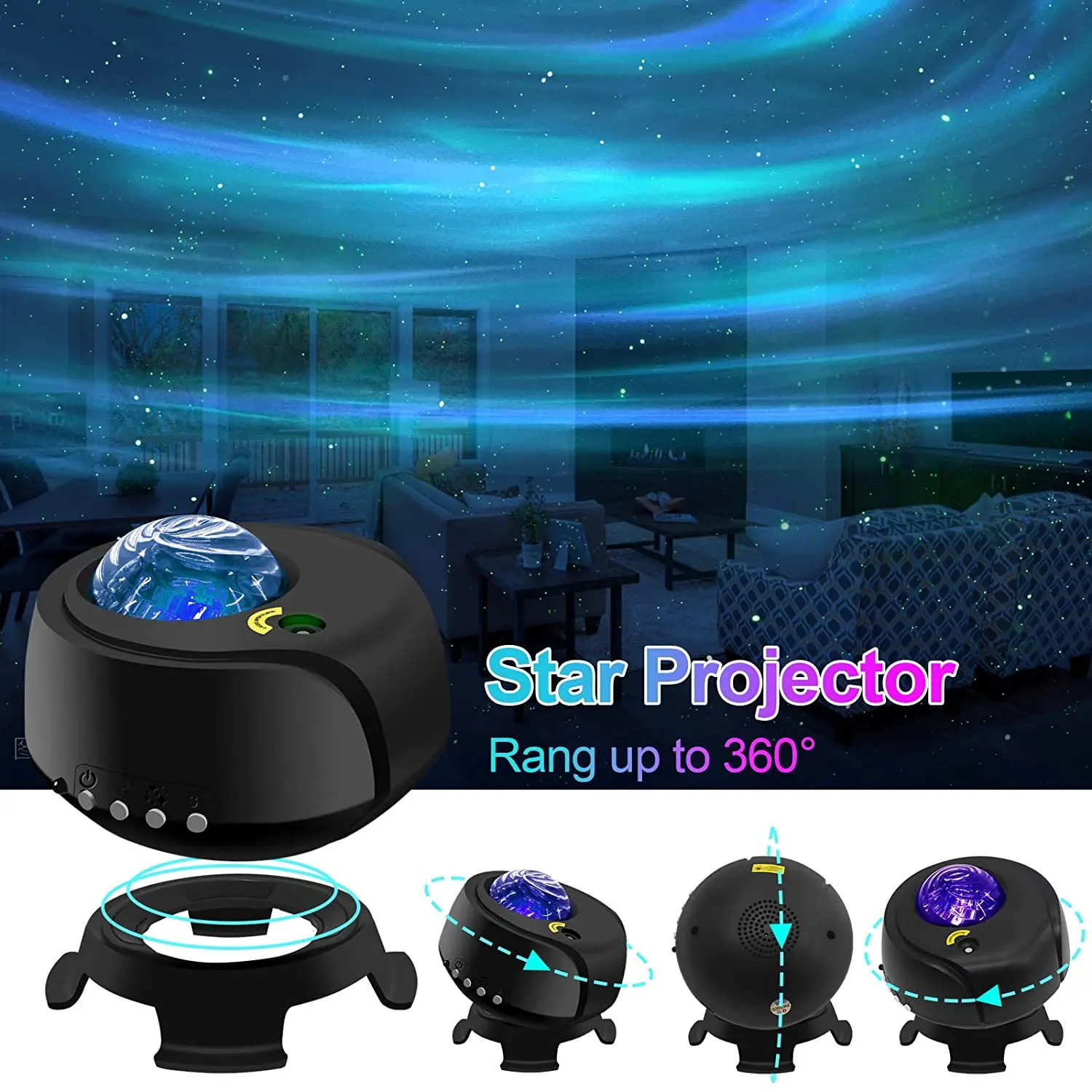 LED Aurora Star Projector Nightlights Galaxy Projector Bluetooth Music Speaker Nebula Starry Sky Projection Lamp Home Room Decor