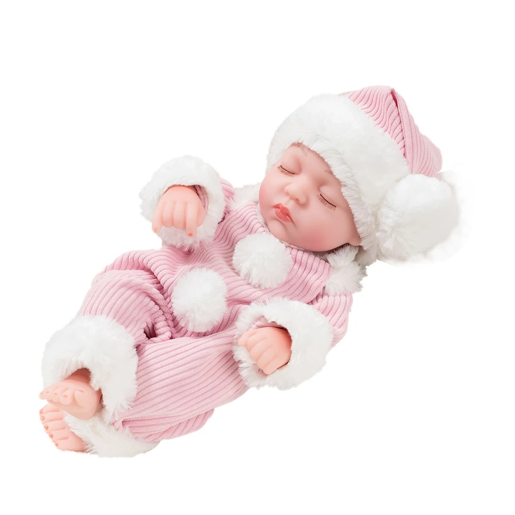 30cm Movable Reborn Doll Toy Baby Dress-Up Lifelike Doll Bath Sleeping Comfort Reborn Baby Children Toddler Toy Gift