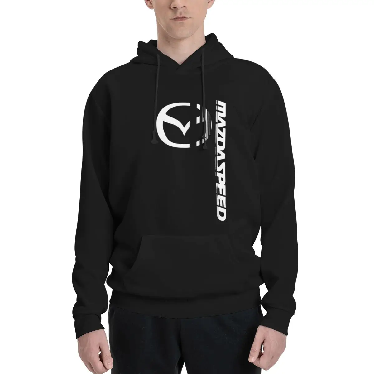 MAZDASPEED Logo HITE PRINT Edgy Un suéter con capucha para hombre