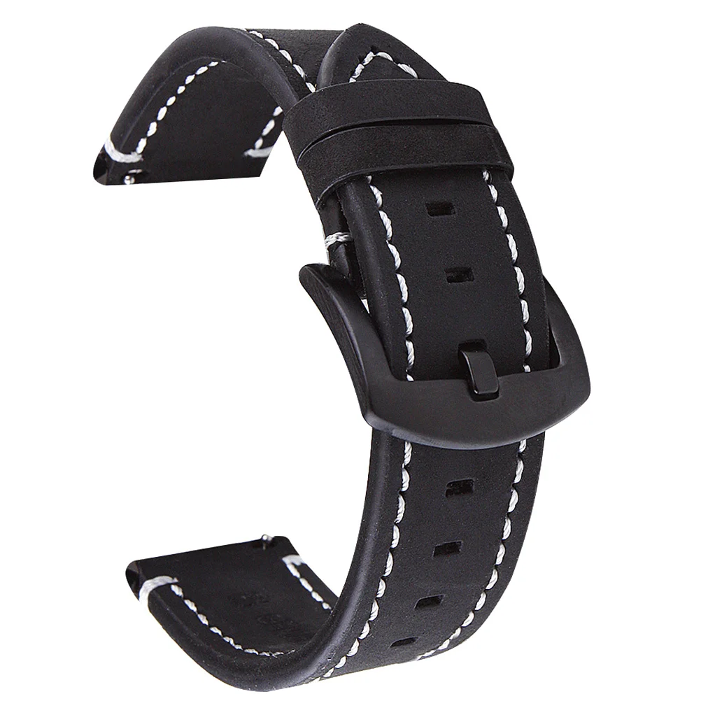 1Pcs Watch Strap Black 18mm Durable Comfortable Retro Replacement Smartwatch Band Compatible S3