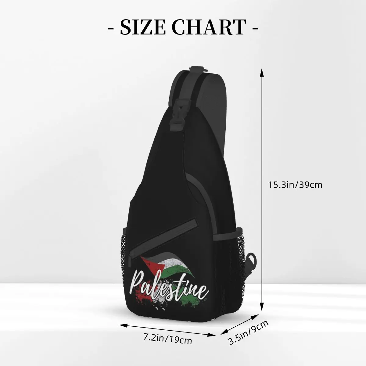 Palestine Feel Crossbody Sling Bag, Petit sac de poitrine, Sac à dos initié, Sac à dos de jour pour voyage, Randonnée, Cyclisme, Bookbag