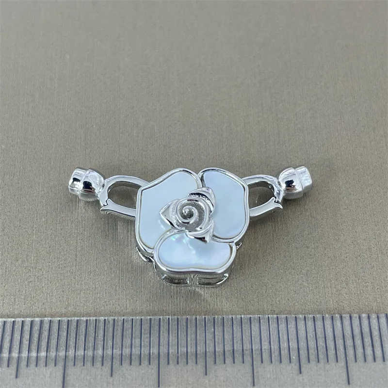 Wholesale Rose Flower 925 Sterling Silver Necklace Bracelet Clasps and Hooks Jewelry Accessory Parts Settings 3pcs/lot