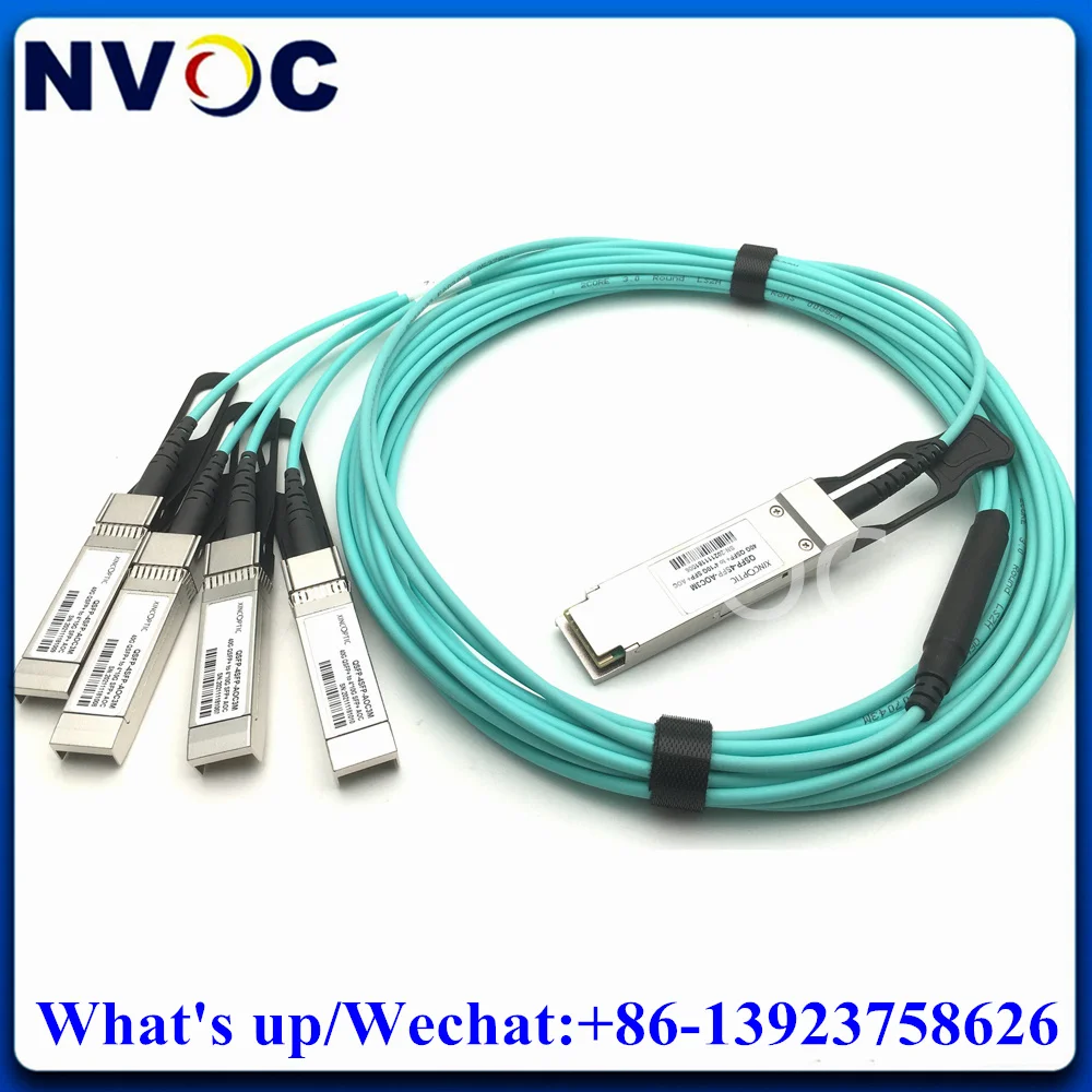 

40Gbps QSFP+ to 4*10G SFP+ Multi Mode OM3 15M 20M 25M 30M 35M 40M 45M 50M AOC Active Optical Cable For Cisco/Mikrotik Switch