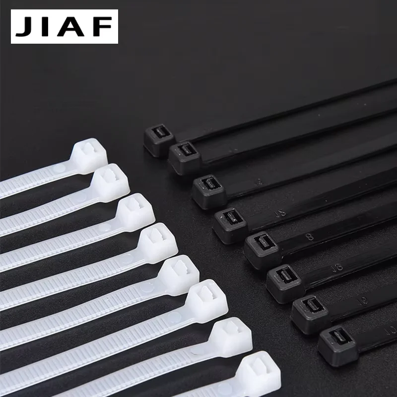 100Pcs New Self Locking Nylon Zip Ties Black Plastic Cable Ties Wire Organizer Fastening Straps 1.9x60mm