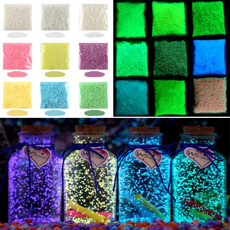 10g Party Fluorescent Super Luminous Particles Glow Pigment Bright Gravel Noctilucent Sand For Epoxy Resin Crafts Jewelry Making