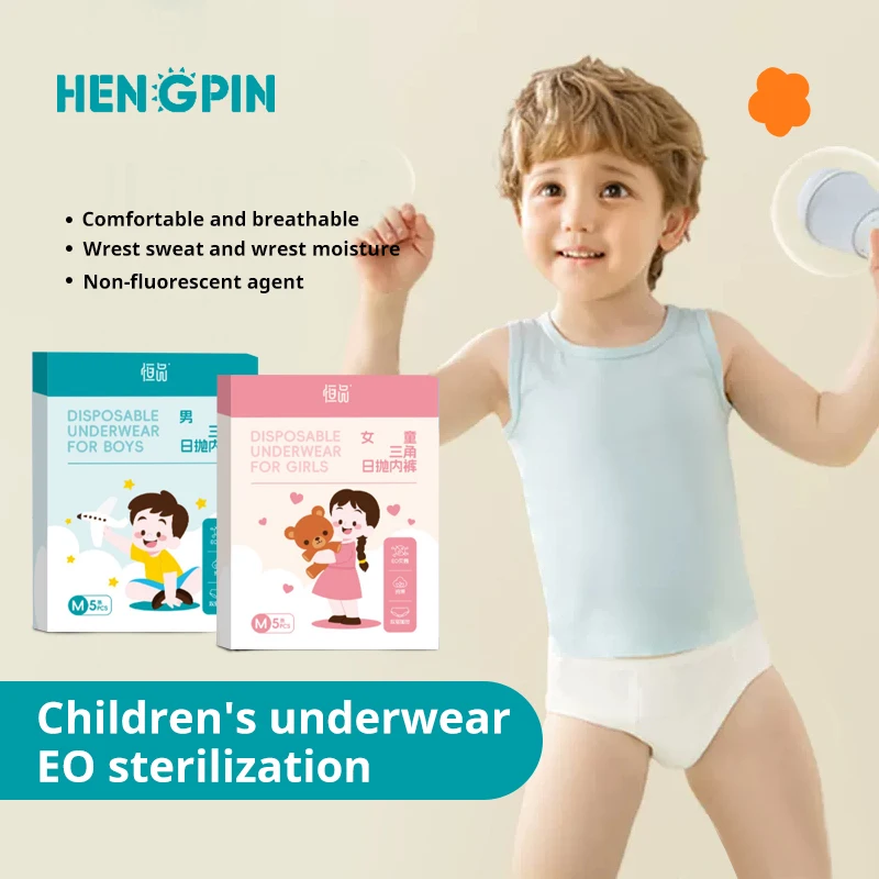 Comfortable Disposable underwear for Kids Teenagers Travel Portable Pure White Cotton Triangle Shorts Aseptic Individual Packag