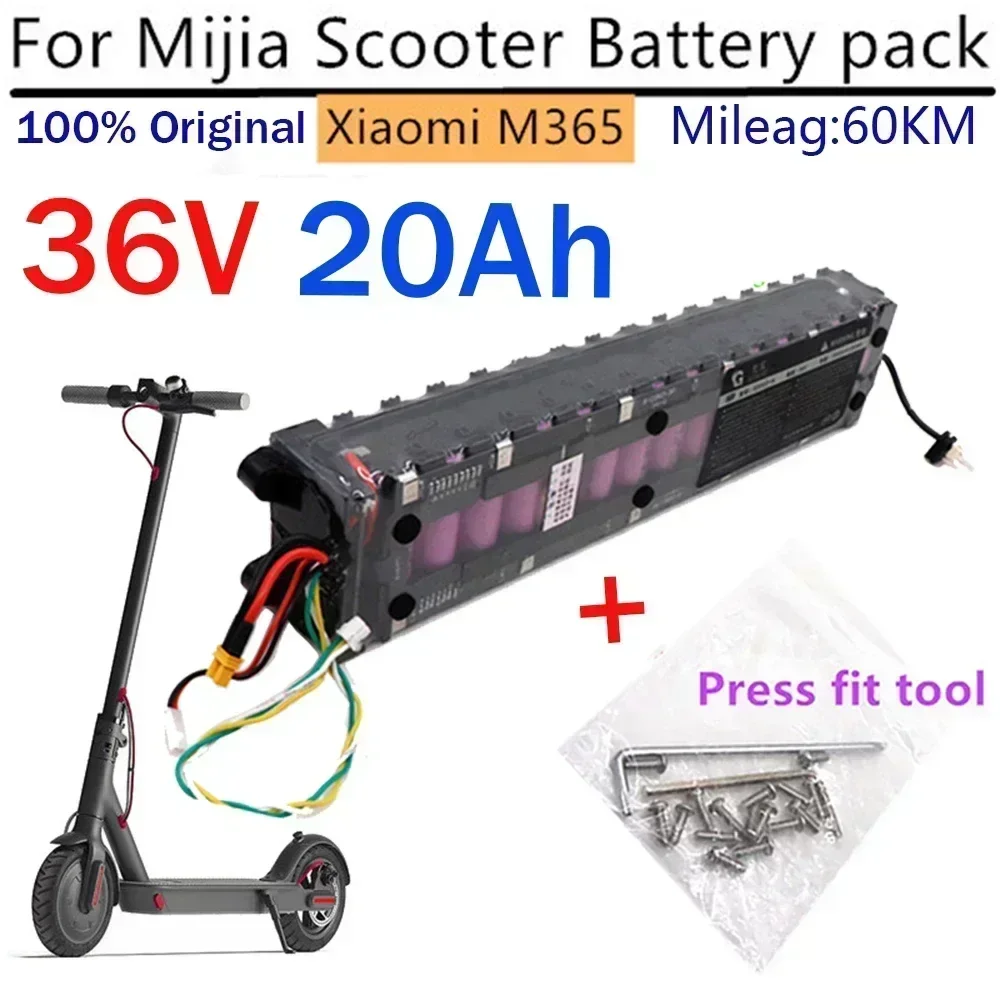 36V 20Ah 18650 Lithium Battery Pack 10S3P 250W~600W , Suitable For  Mijia Electric Scooter M365 Special Battery