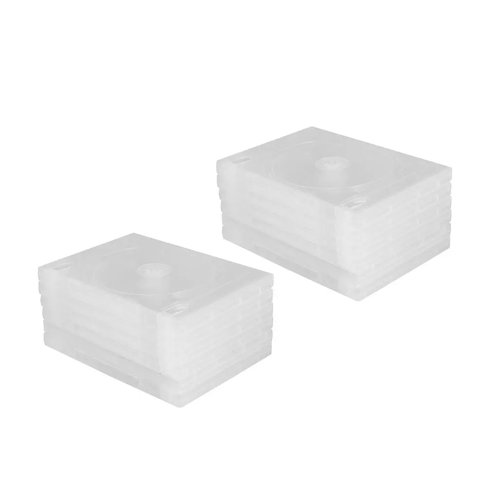 12Pcs Ultra-Slim Clear CD DVD Case Box Organizer for Collectors & Home Cinema Storage