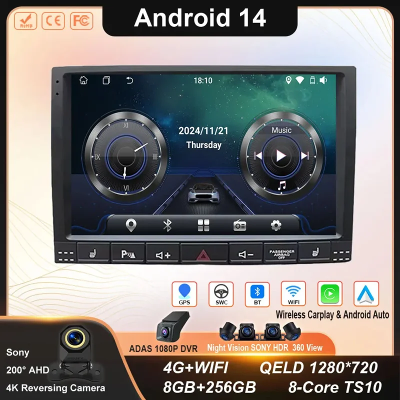 

Android 14 For Volkswagen VW Touareg 2002 -1010 2011 2012 Car Stereo unit Multimedia Navigation GPS Video Auto radio Player WIFI