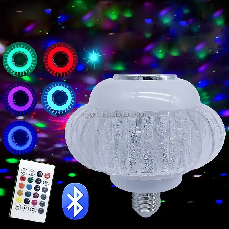 for E27 15W LED Crystal Music Bulb Wireless Speaker Lamp with Remote Control for Party Mood Lighting