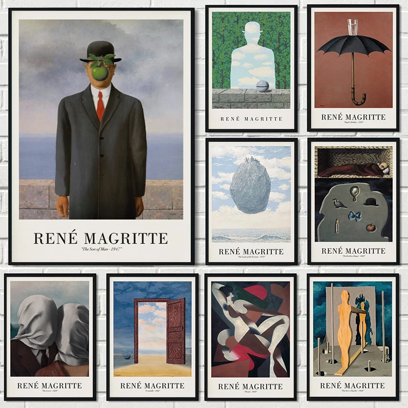 Rene Magritte Surrealism Classic Artwork Reproduction Prints Poster Canvas Painting Wall Art Pictures Room Home Decor Gift