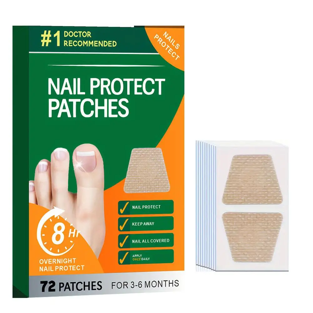 72 Pz Unghia Del Piede Fungo Patch Unghie Patch di Riparazione Unghie Incarnite Adesivo di Correzione Unghie Danneggiate Scolorite Strumento di Cura Del Piede Uñas