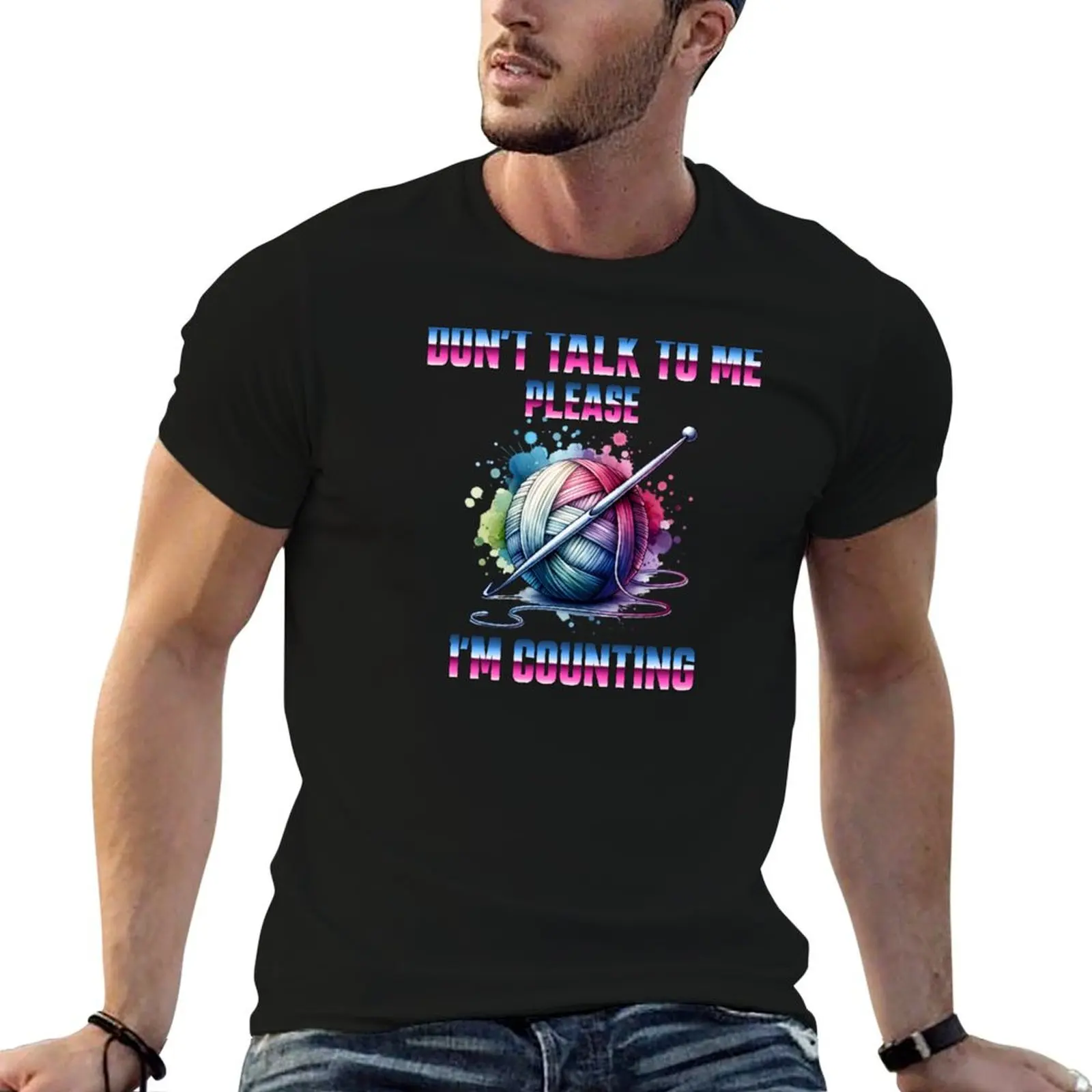 Don't Talk to Me Please; I'm Counting; Crochet T-Shirt Plus Size Lightweight Top