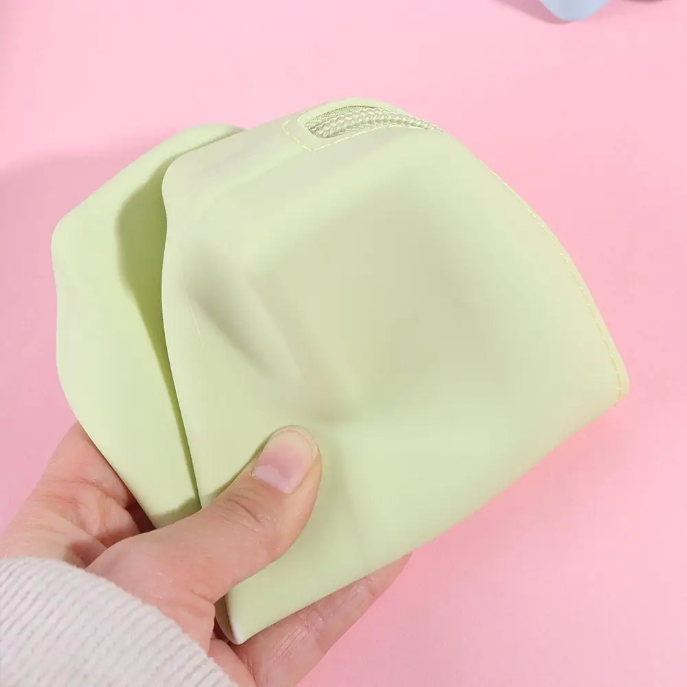 Durable Silicone Pen Bag Large Capacity with Zipper Pencil Case Waterproof Multi-function Cosmetics Storage Bag Stationery
