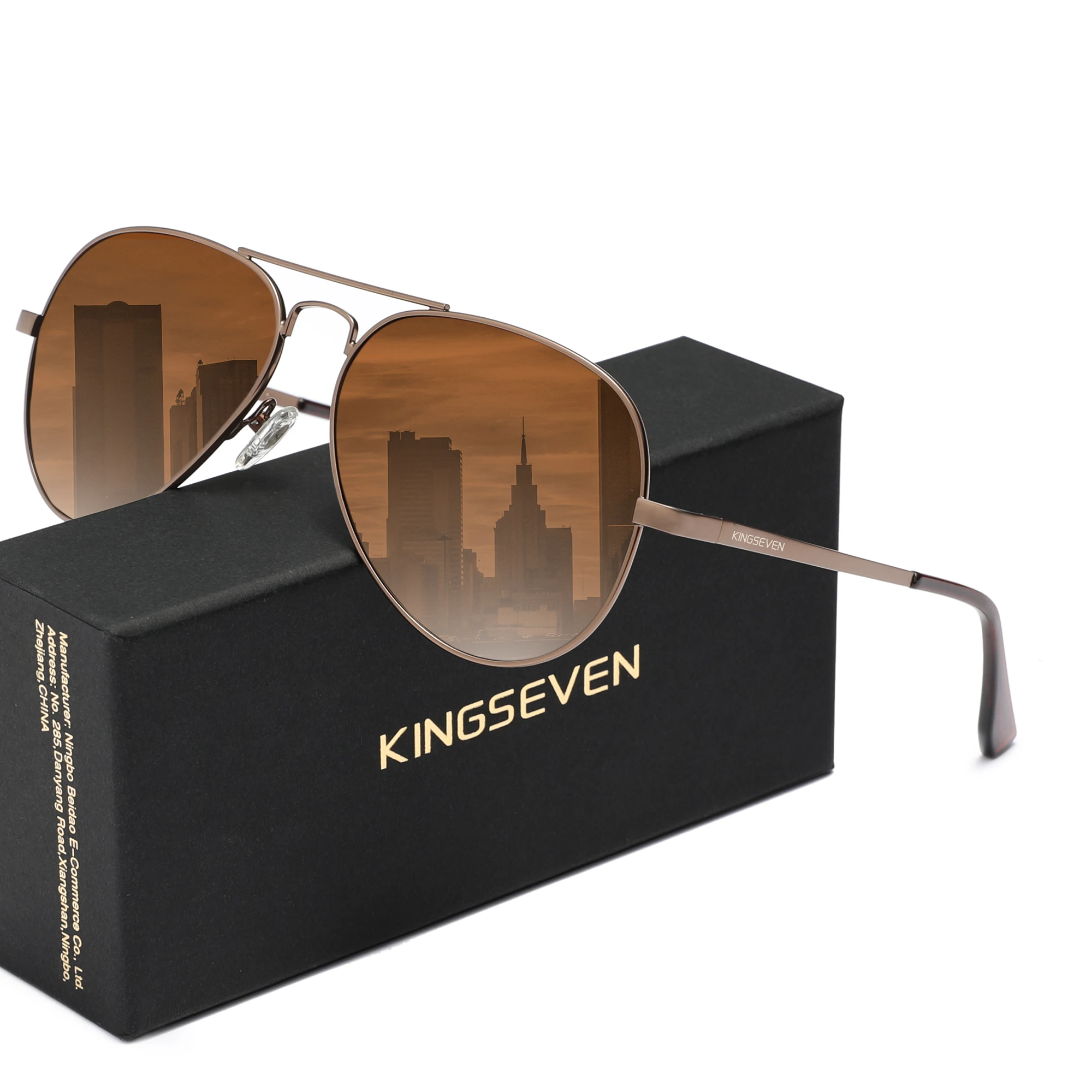 

KINGSEVEN мужские солнцезащитные очки-пилоты поляризационные анти-УФ400 мужские очки для рыбалки и вождения Óculos de sol