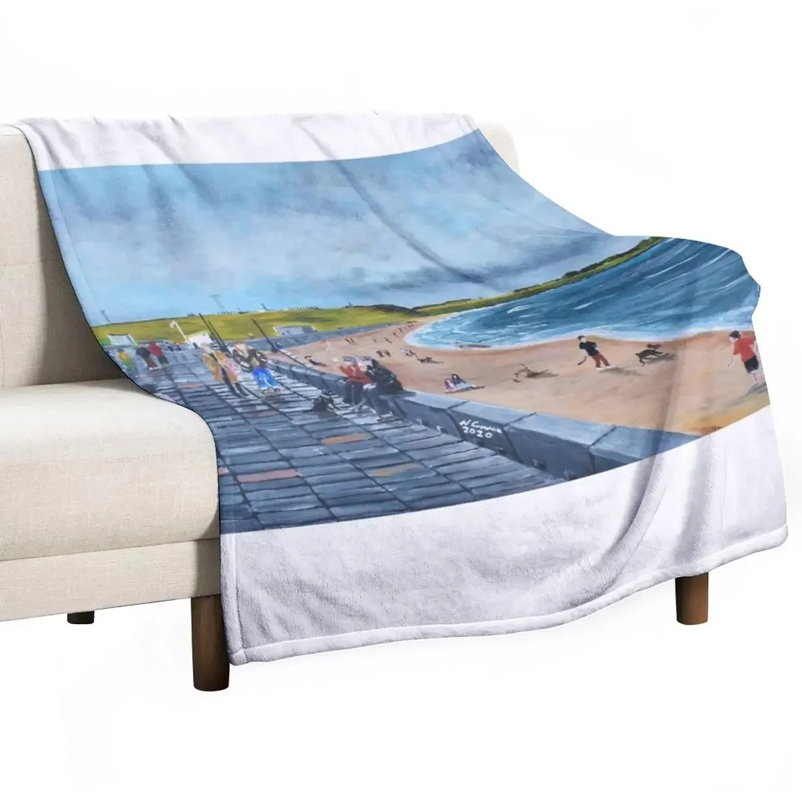 New Whitley Bay, with St Marys Lighthouse Throw Blanket Thermal Blankets For Sofas For Baby Blankets