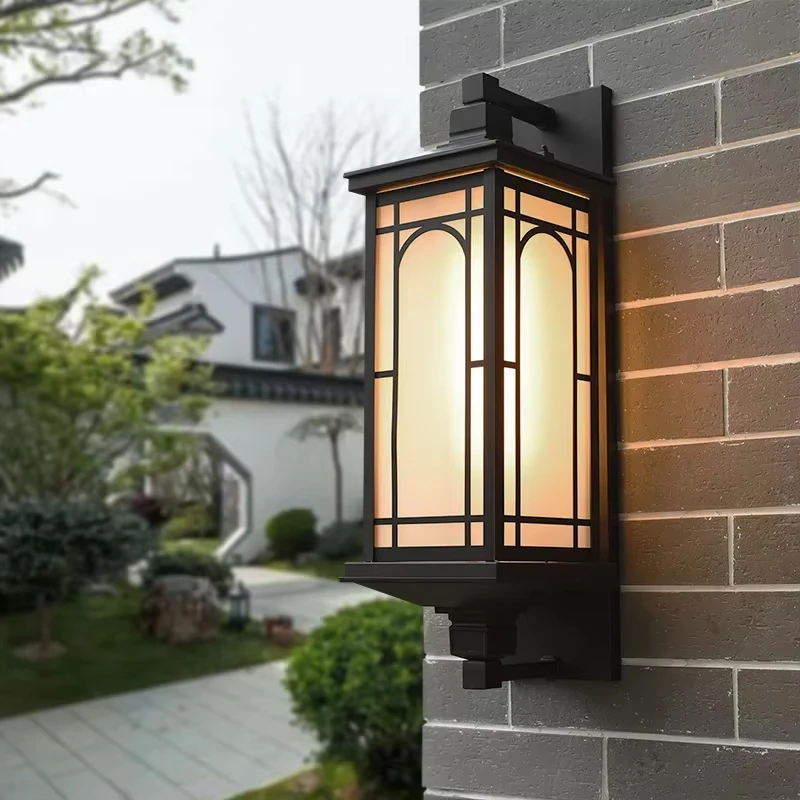 

Retro Outdoor Wall Lamp New Chinese Waterproof Outside Gate Modern Courtyard Terrace Wall Light Aisle Balcony Waterproof Sconces