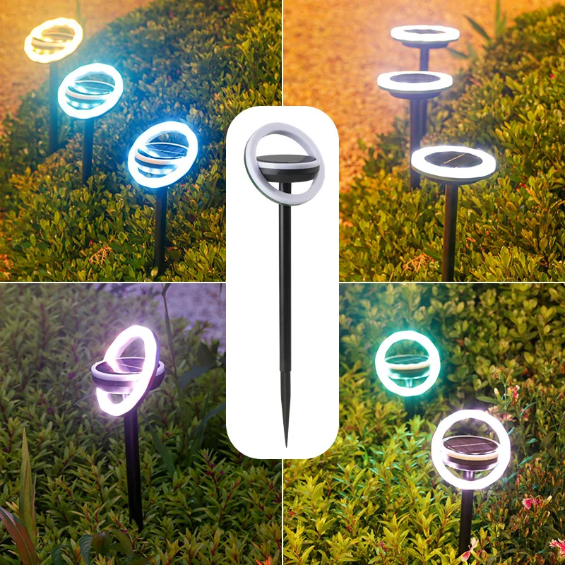 Solar Garden Lights Home Garden Ground Lights Waterproof Landscape Lamps Villa Decorative Lawn Lights Rotating Lawn Light