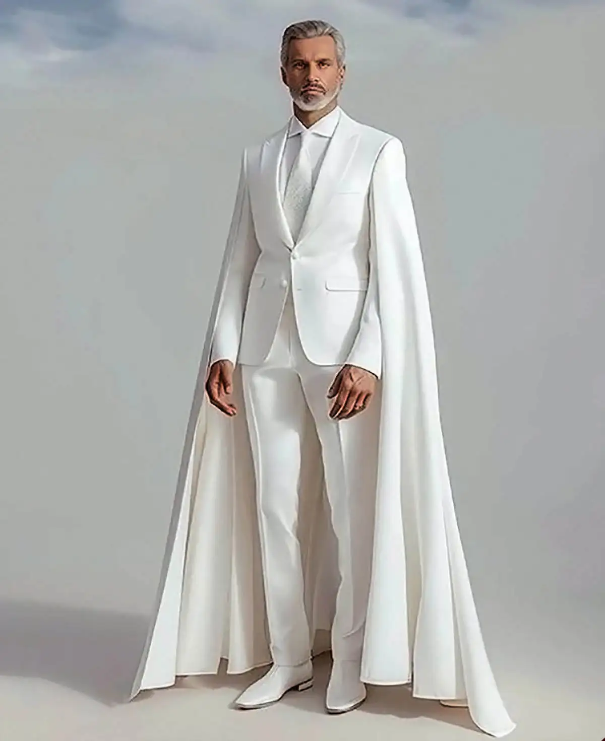 Men's Suits With Cape 2 Pcs Groom Tuxedo Suits Formal Wear Two Button Blazer Sets Customized Prom Show Costume