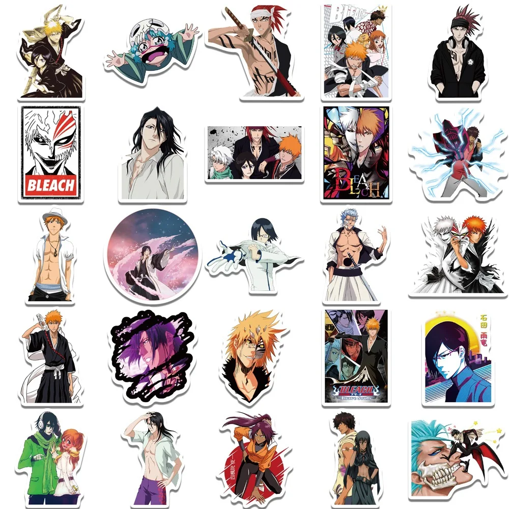 10/30/50pcs BLEACH Anime Stickers Cool Kurosaki Ichigo Cartoon Decals Skateboard Phone Case Laptop Waterproof Graffiti Sticker