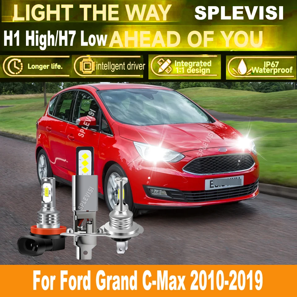 

H1 H7 H11 LED 6000K Headlight Fog Lamp - SUPER XENON WHITE KIT For Ford Grand C-Max 2010 2011 2012 2013 2014 2015 2016-2019